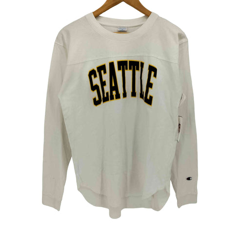 チャンピオン Champion SEATTLE カレッジ プリント フットボール クルーネック L/S Tシャツ メンズ import:M