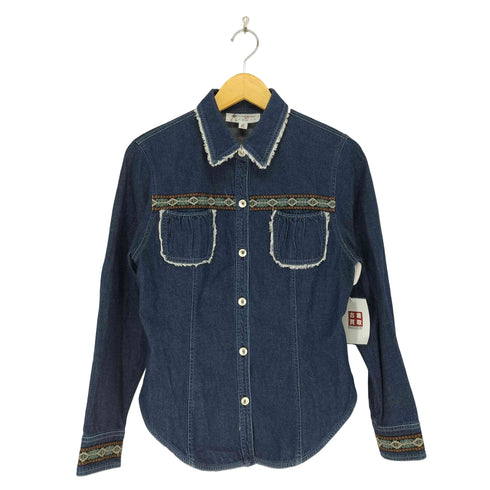 LOUIS FERAUD 総柄ベルト切り返し デニムシャツ レディース 11