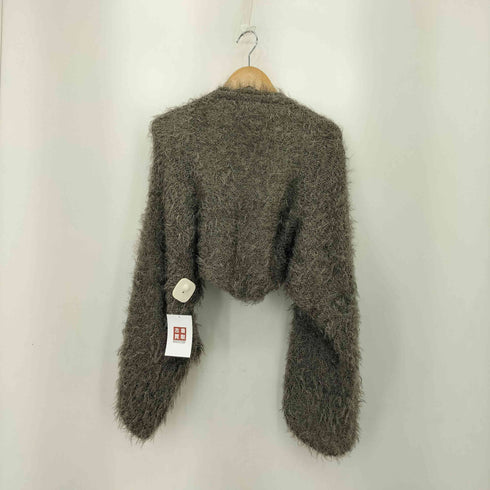 タン TAN METALLIC LIKE SHAGGY BOLERO メタリックライク シャギーニット ボレロ レディース F