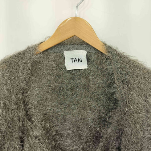 タン TAN METALLIC LIKE SHAGGY BOLERO メタリックライク シャギーニット ボレロ レディース F