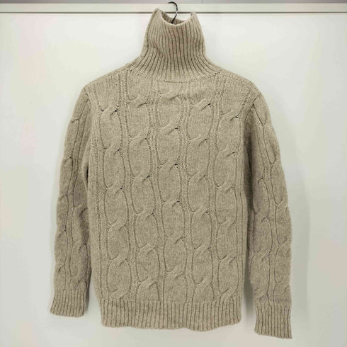 スリードッツ three dots ウール ヤク ケーブル アラン ニット タートルネック セーター レディース