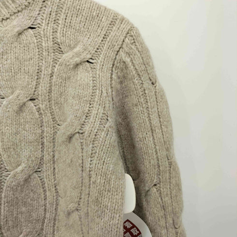 スリードッツ three dots ウール ヤク ケーブル アラン ニット タートルネック セーター レディース