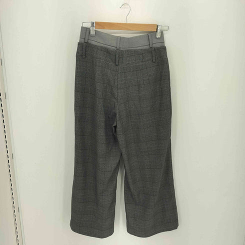 MAMC CHN レイヤードデザイン チェック柄 ハイウエストスラックスパンツ Import レディース S