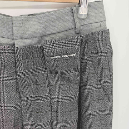 MAMC CHN レイヤードデザイン チェック柄 ハイウエストスラックスパンツ Import レディース S