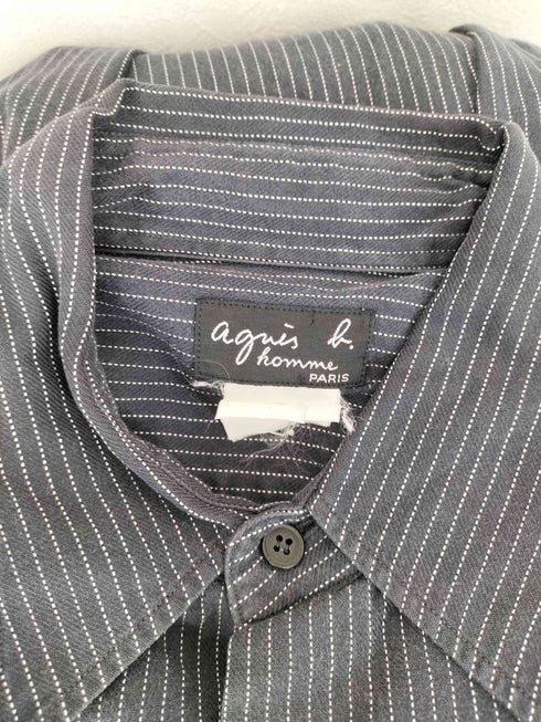 アニエスベーオム Agnes b.homme 90S ストライプ柄 ロングスリーブポケットシャツ メンズ 3