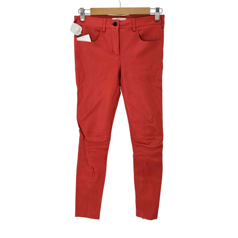 ジバンシィ GIVENCHY ラムレザー 裾ジップスキニーパンツ レディース 36