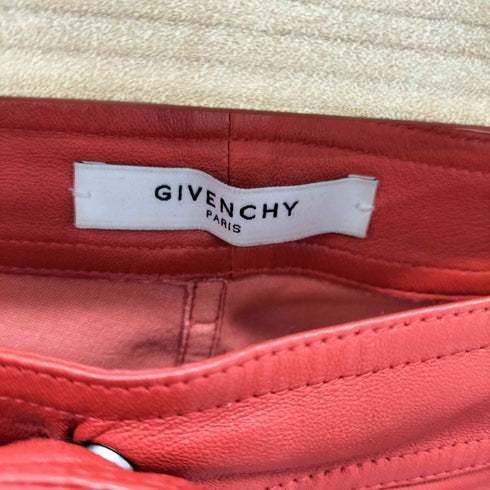 ジバンシィ GIVENCHY ラムレザー 裾ジップスキニーパンツ レディース 36