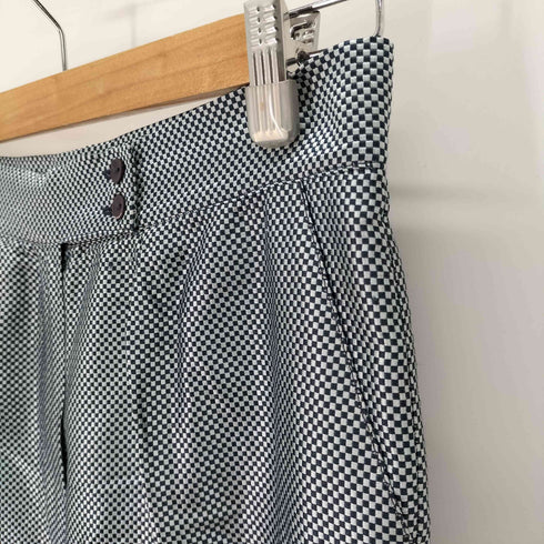 ミッソーニ MISSONI シルク100 optiジップ ギンガムチェック センタープレス スラックスパンツ メンズ 40