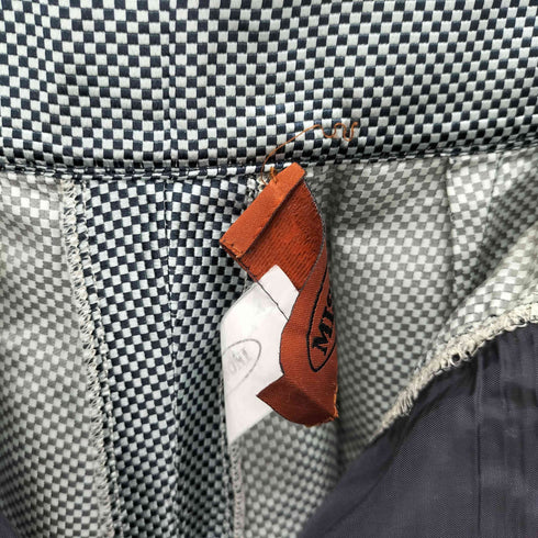 ミッソーニ MISSONI シルク100 optiジップ ギンガムチェック センタープレス スラックスパンツ メンズ 40