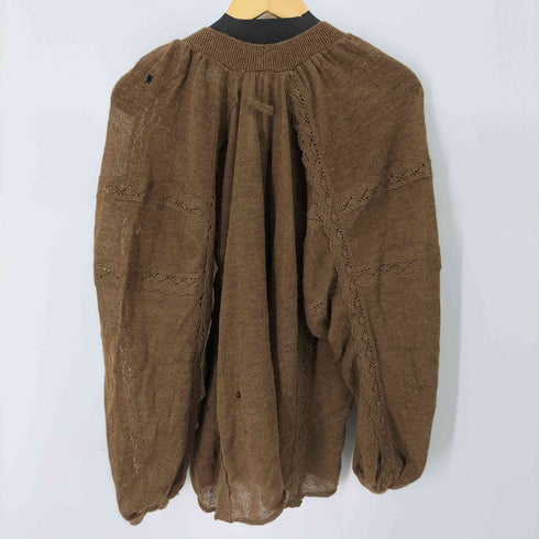 ジャンポールゴルチエマイユ Jean Paul GAULTIER MAILLE アルパカ レースデザイン Vネックニット レディース JPN:M