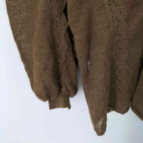 ジャンポールゴルチエマイユ Jean Paul GAULTIER MAILLE アルパカ レースデザイン Vネックニット レディース JPN:M