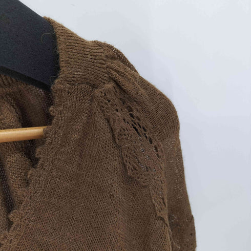 ジャンポールゴルチエマイユ Jean Paul GAULTIER MAILLE アルパカ レースデザイン Vネックニット レディース JPN:M