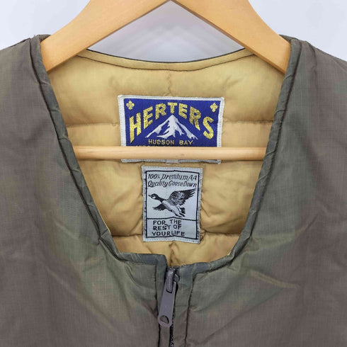 HERTERS 70s ジップアップ リバーシブル キルティングダウンベスト メンズ M