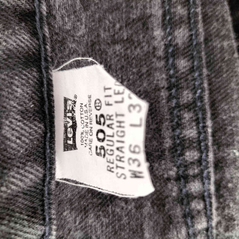 リーバイス Levis 90S 505 REGULAR FIT ボタン裏 505 刻印 オレンジタブ 先染め ブラック デニム ストレート パンツ 1997年製 メンズ W36 L32