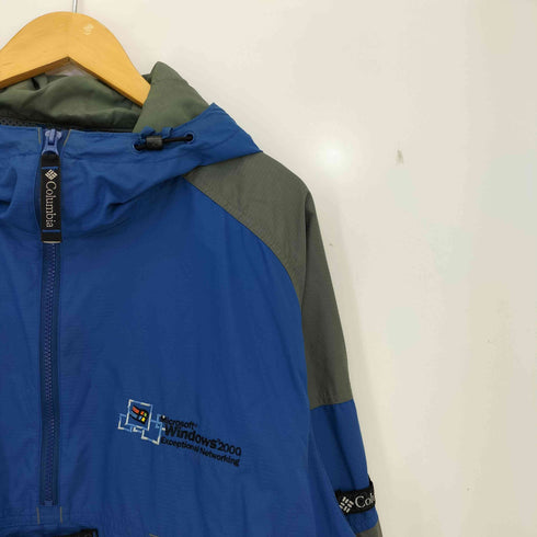 コロンビアスポーツウェア Columbia Sportswear 90s ボックスロゴ 企業ロゴ刺繍 カラー切替 アノラックパーカー メンズ import:L