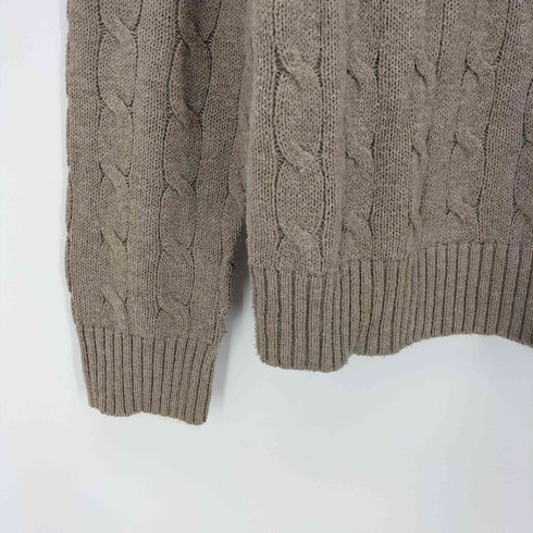 ポロラルフローレン POLO RALPH LAUREN 同色 ポニー 刺繍 コットン ケーブル プルオーバー ニット メンズ import:M