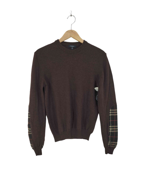 バーバリーロンドン BURBERRY LONDON スリーブノヴァチェック切り返しデザイン メリノウールニット レディース import:M
