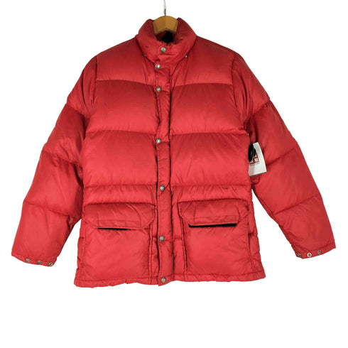 ザノースフェイス THE NORTH FACE 70-80S 茶タグ USA製 ロケットデカ TALON ジップ CAMP Sierra キャンプ シエラ ダウン ジャケット リップストップ メンズ import:XS