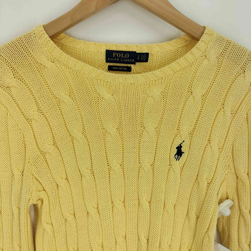 ポロラルフローレン POLO RALPH LAUREN PIMA COTTON ポニー刺繍 3D ケーブル ニット セーター レディース import:S