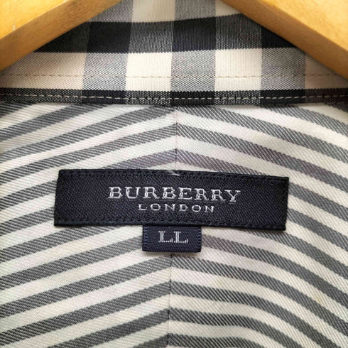 バーバリーロンドン BURBERRY LONDON ホース刺繍 ストライプ柄シャツ メンズ LL