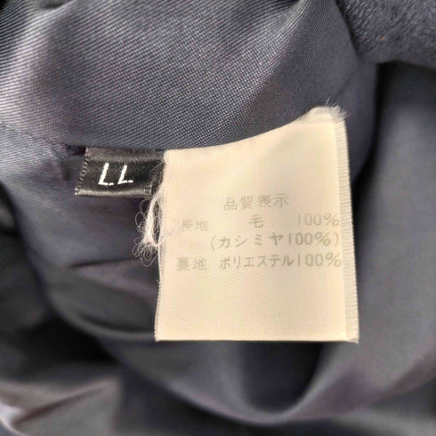 カシミア100% 比翼ステンカラーコート メンズ LL