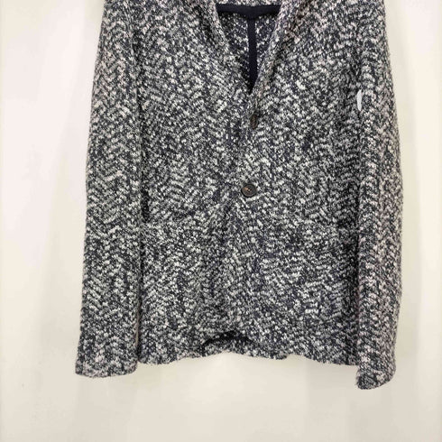 ラルディー二 LARDINI ウール リネン混 ニットテーラードジャケット メンズ