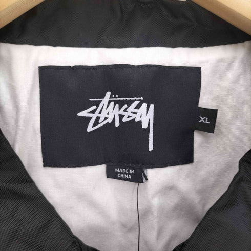 ステューシー Stussy ロゴ刺繍 バックプリント ドローコード ナイロン コーチ ジャケット メンズ import:XL