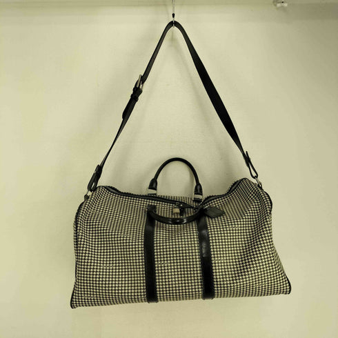 ラルフローレン RALPH LAUREN レザー切替 千鳥格子 2WAY ボストンバッグ メンズ