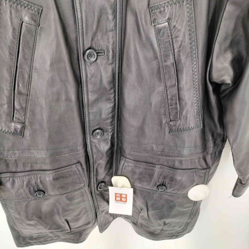 JACK MIGHTY Lamb マルチポケット ジップアップ レザージャケット メンズ M