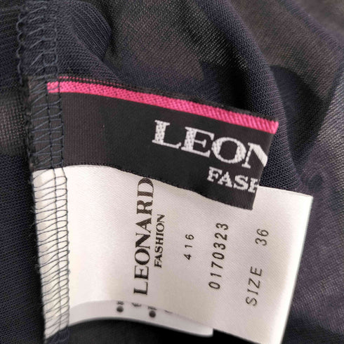 レオナール LEONARD 7分袖ボレロ付 フラワープリント切替半袖ワンピース レディース FR:36