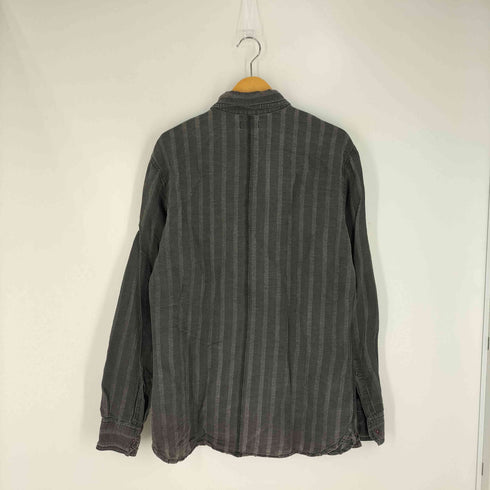リーバイスレッド Levis RED 00s 後染め コットンリネン ボタンダウン ストライプシャツ メンズ import:L