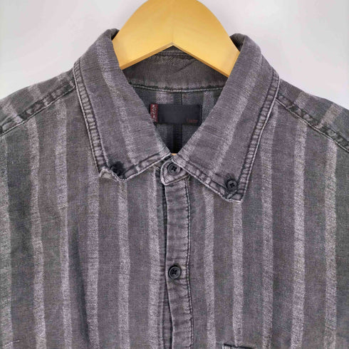 リーバイスレッド Levis RED 00s 後染め コットンリネン ボタンダウン ストライプシャツ メンズ import:L