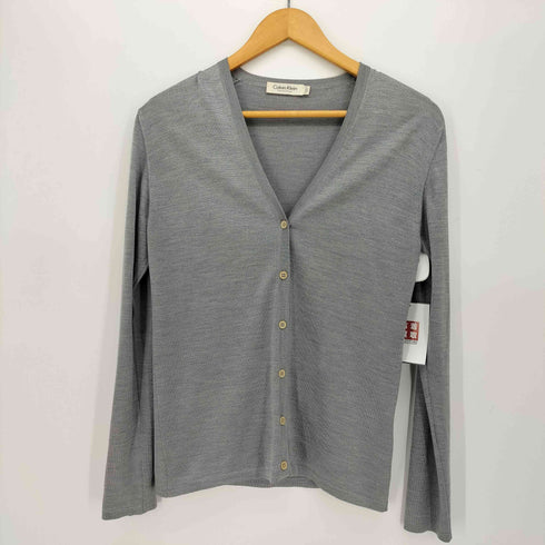 カルバンクライン CALVIN KLEIN イタリア製 シルク S/S ニット カーディガン アンサンブル レディース import:XS