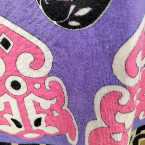 レオナール LEONARD イタリア製 総柄 ウール ハイネック ニットワンピース レディース