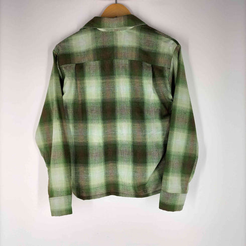 60S John WElls Ltd NEVER PRESS オンブレチェック ボックスシルエット 開襟 オープンカラー シャツ メンズ import:S