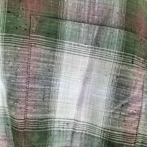 60S John WElls Ltd NEVER PRESS オンブレチェック ボックスシルエット 開襟 オープンカラー シャツ メンズ import:S