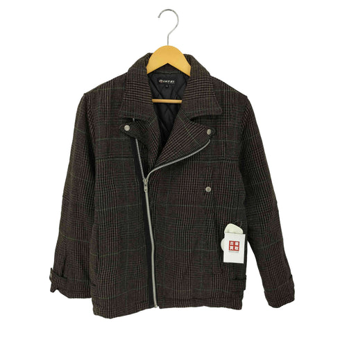 ジュンメン JUN MEN 90s GOYA ハウンドトゥースチェック柄 ダブル ライダースジャケット メンズ M