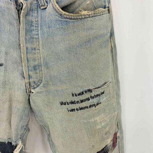 リーバイス Levis リペア加工 刺繍 サイドジップ ダメージデニムパンツ メンズ