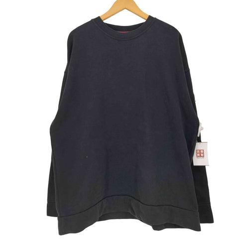 90s 刺繍タグ コットンポリ 袖ジップ ブランクスウェット メンズ import:XL