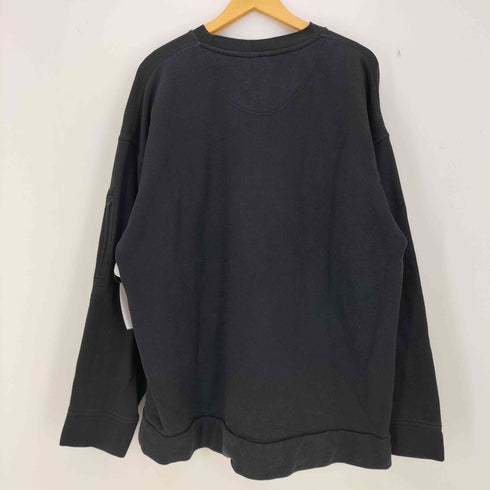 90s 刺繍タグ コットンポリ 袖ジップ ブランクスウェット メンズ import:XL