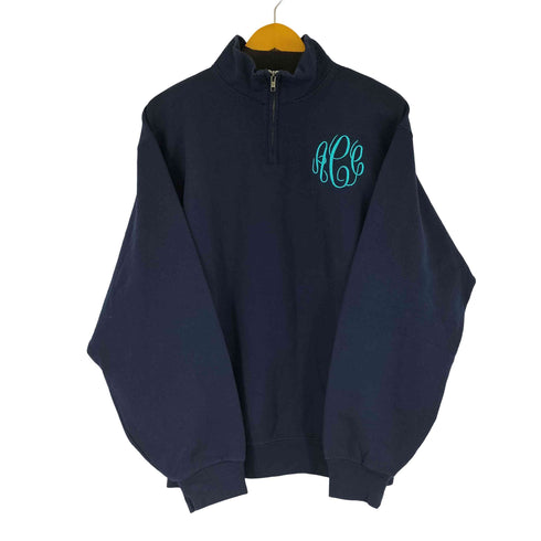 ジャージーズ JERZEES 00S フロント刺繍 ハーフジップスウェット メンズ L