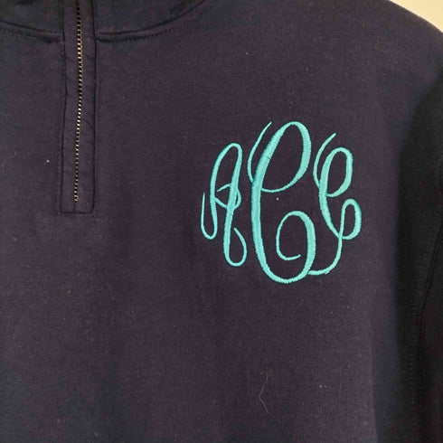 ジャージーズ JERZEES 00S フロント刺繍 ハーフジップスウェット メンズ L