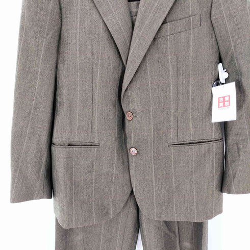 サルヴァトーレフェラガモ Salvatore Ferragamo 90S イタリア製 裏地 ロゴ総柄 グレンチェック 2B テーラード ジャケット 2タック スラックス パンツ スーツ メンズ 50