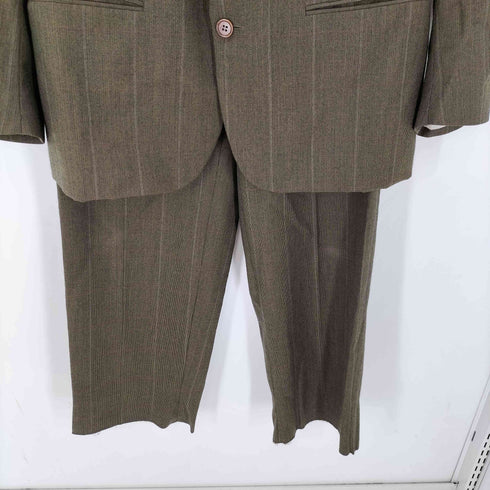 サルヴァトーレフェラガモ Salvatore Ferragamo 90S イタリア製 裏地 ロゴ総柄 グレンチェック 2B テーラード ジャケット 2タック スラックス パンツ スーツ メンズ 50