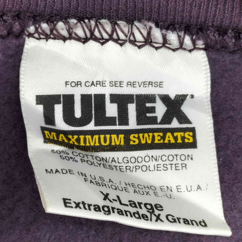 タルテックス TULTEX 90S USA製 エンボス加工クルーネックスウェット メンズ XL