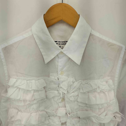 コムデギャルソンコムデギャルソン COMME des GARCONS COMME des GARCONS 09AW フリルドッキング レギュラーカラー長袖シャツ ブラウス レディース XS