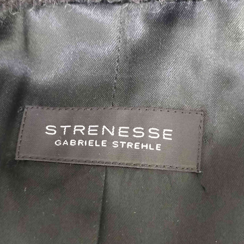 ストラネス STRENESSE ウール シャギー ノーカラー コート レディース JPN:36