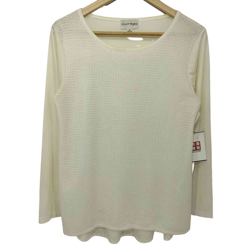 クレージュ courreges 00s Y2K メッシュ 切替 L/S カットソー レディース FR:40