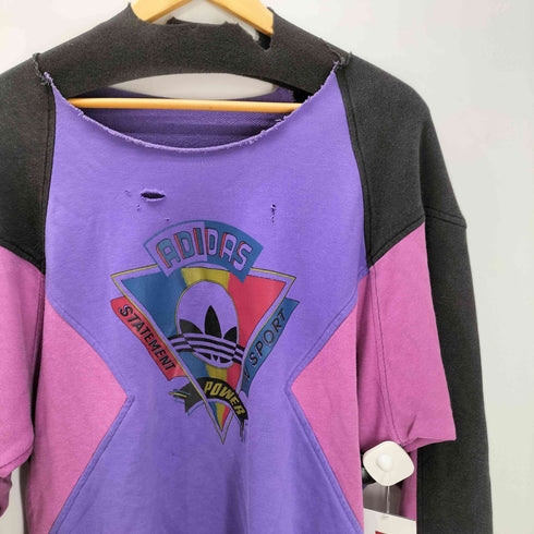 アディダス adidas 90S STATEMENT IN SPORT POWER マルチカラー クレイジーパターン スウェット ボロ 襤褸 メンズ USA:S