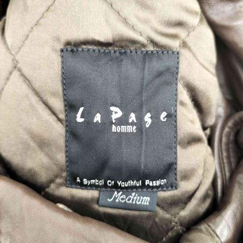 LAPASE Lamb 裏地キルティング 3Bシングル ラムレザージャケット メンズ M